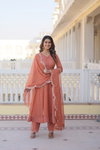 KA 1089 Russian Silk Anarkali Kurtis With Bottom Dupatta Wholesale Market In Surat 